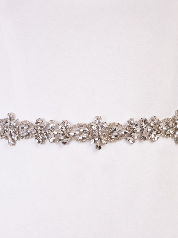 Perfect Bridal Cinto de casamento Arabella Elegant Slim com cristais